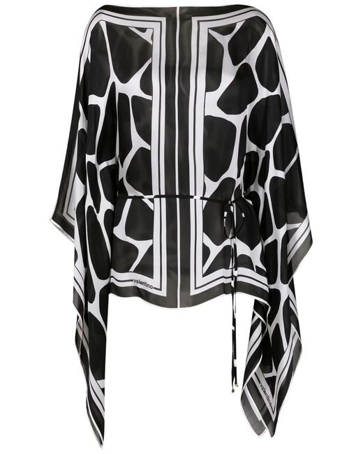 Valentino Garavani Black Two-Tone Silk Cover-Up