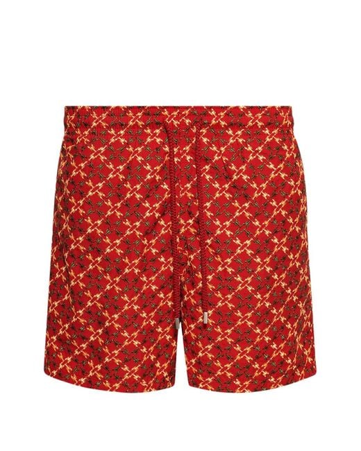 Vilebrequin Embroidered Homard Pixel Printed Swim Shorts for men