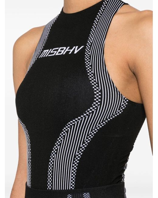 M I S B H V Black Logo-jacquard Performance Bodysuit