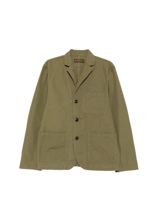 chesapeake's Green Notched-Lapels Patch-Pocket Jacket for men