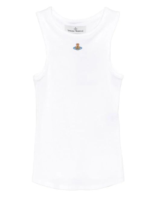 Vivienne Westwood White Tanktop mit Orb-Verzierung
