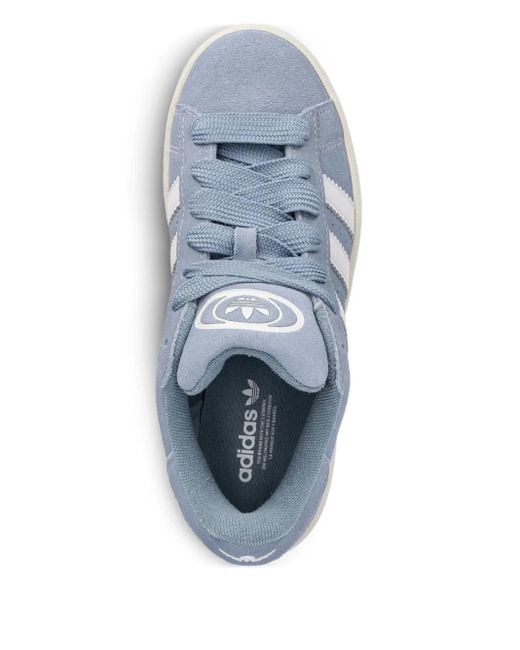 Adidas Blue Suede 3-Stripe Sneakers