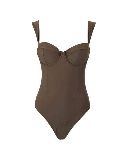 Jonathan Simkhai Brown Kyle Bustier Swimsuit