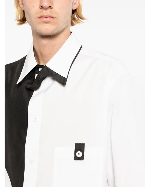 Yohji Yamamoto White T-Shirt Colour Block À Manches Courtes for men