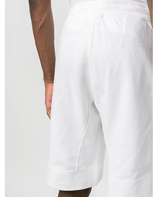 C P Company White Side Patch-Pocket Drawstring Shorts for men