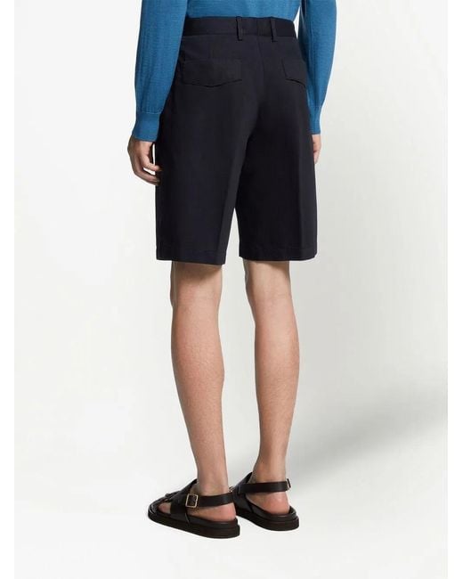 Zegna Blue Cotton Bermuda Shorts for men
