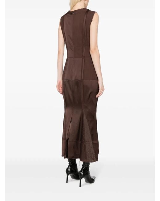 MARINE SERRE Mouwloze Midi-Jurk Met Moonogram-Jacquard in het Brown