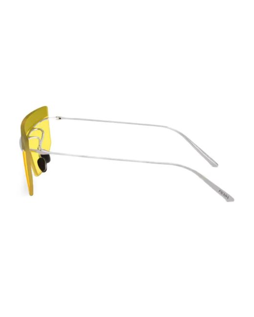 Prada Yellow Shield-Frame Sunglasses for men