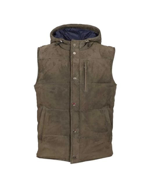 Al Duca D'aosta Green Gilet À Design Matelassé for men