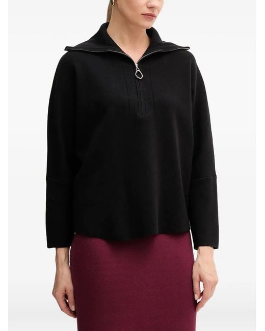 Joseph Ribkoff Black Zip-Up Collar Sweater