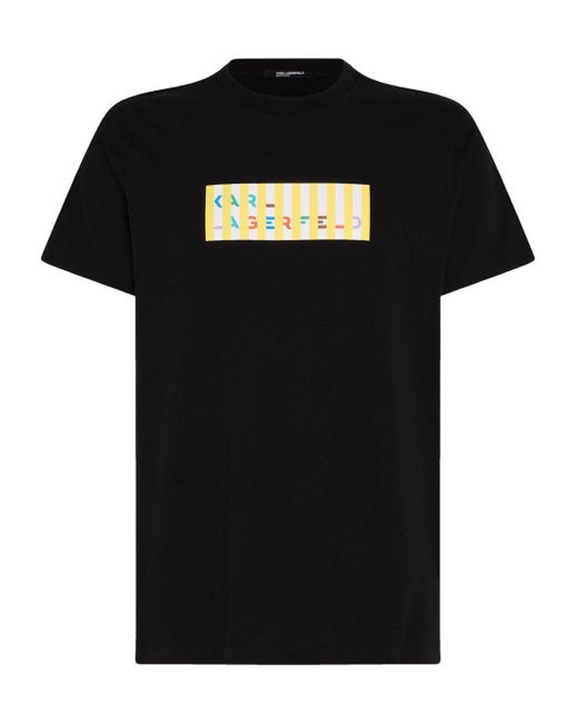 Karl Lagerfeld Logo print Cotton T shirt in Black for Men Lyst UK