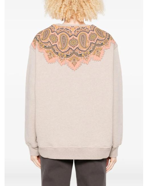 Etro Natural Paisley-Details Crew-Neck Sweatshirt