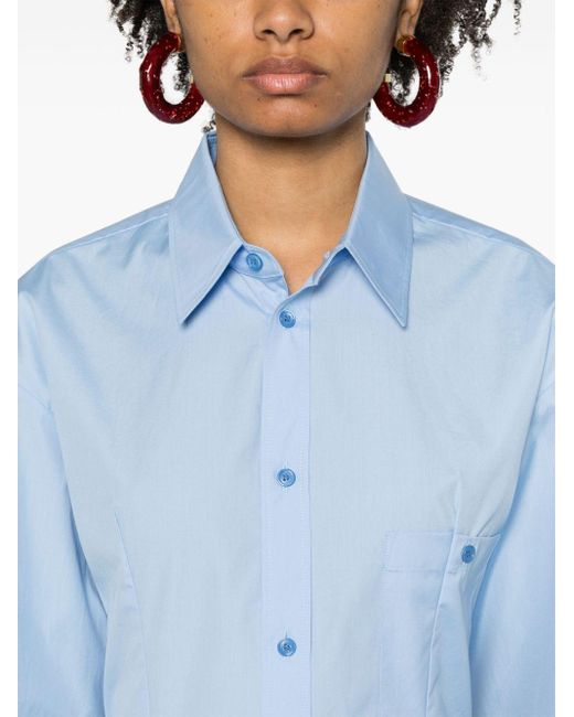 Long-sleeve cotton shirt Marni de color Blue