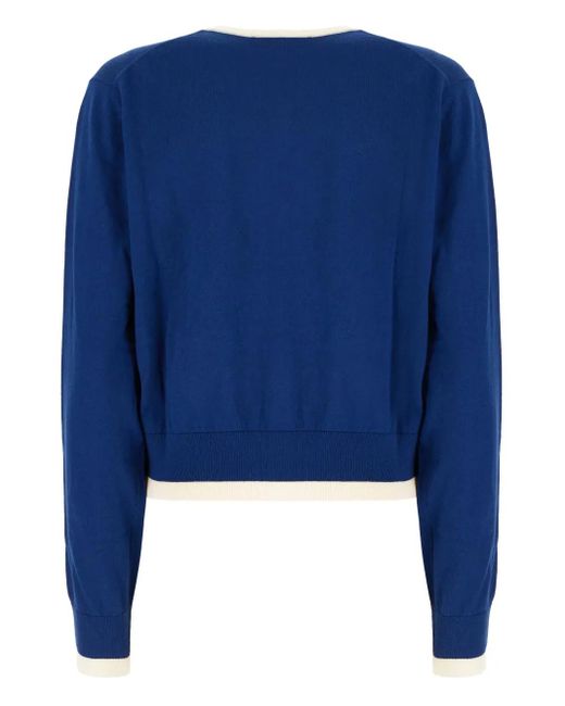 Ballantyne Blue Buttoned Cropped Cardigan