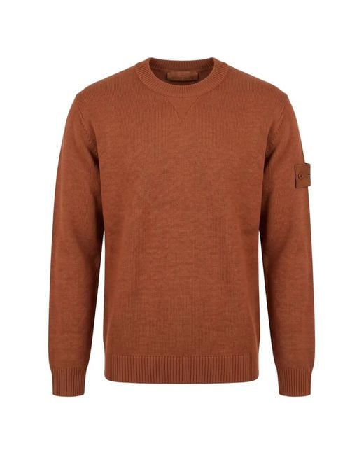 Stone Island Brown Logo-Patch Sweater for men