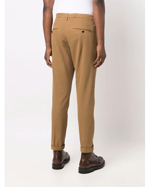 Dondup Natural Cropped Tapered Chino Trousers for men