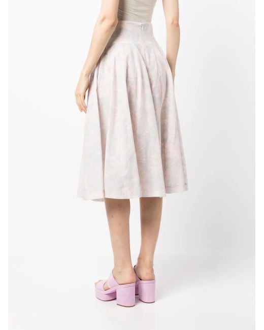 Philosophy Di Lorenzo Serafini White Toile De Jouy-Print Midi Skirt