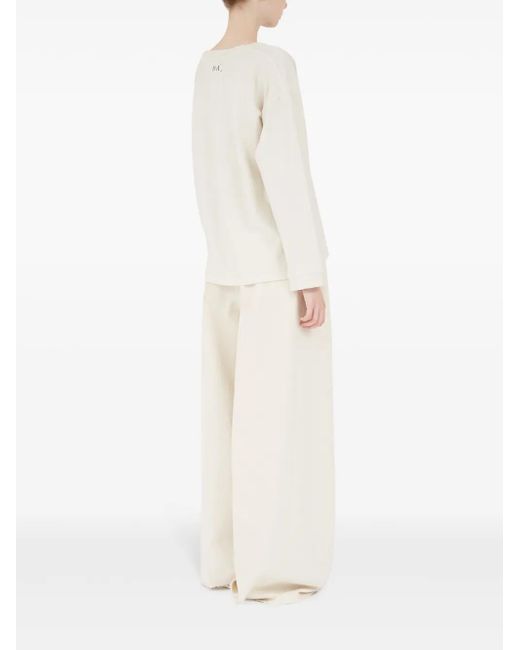 Maison Margiela White Round-Neck Jumper