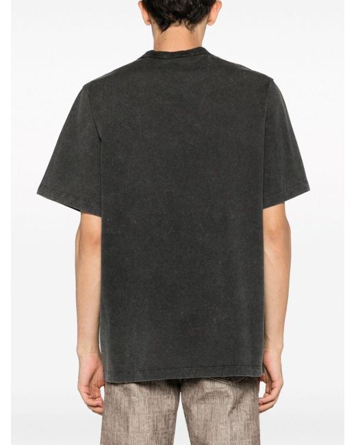 T-shirt con logo goffrato di Fendi in Black da Uomo
