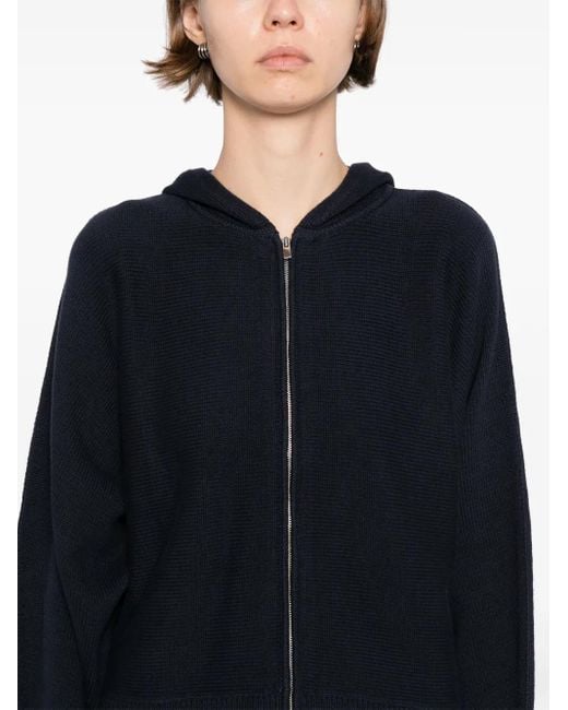 Theory Blue Hooded Zip-Up Jacket