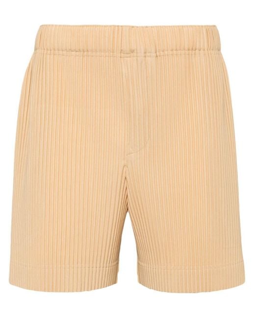 Homme Plissé Issey Miyake Natural July Pleated Shorts for men