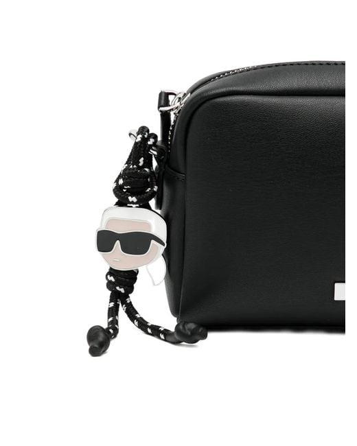 Karl Lagerfeld Black Ikon Smooth Slim Camera Bag