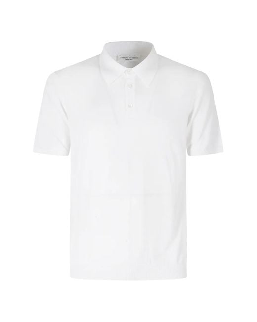 Roberto Collina White Short-Sleeve Polo Shirt for men