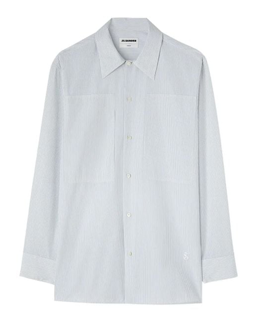 Jil Sander White Striped Shirt for men
