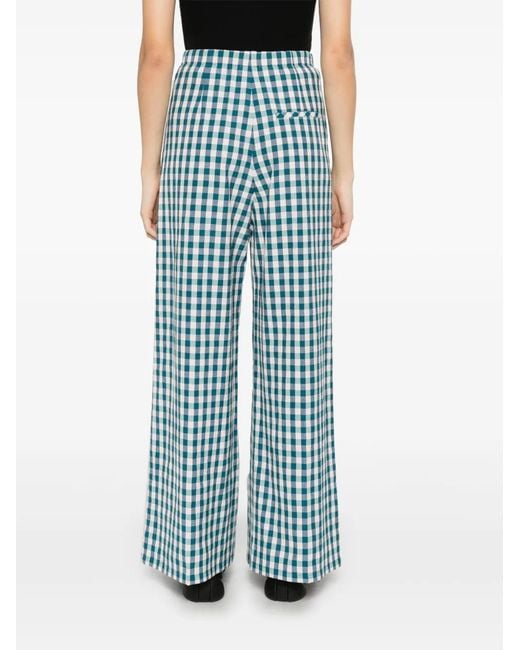 Forte_forte Blue Check-Pattern Trousers