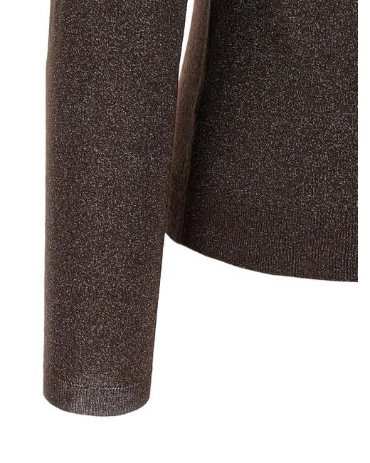 Brunello Cucinelli Brown Roll-Neck Lurex-Detail Sweater