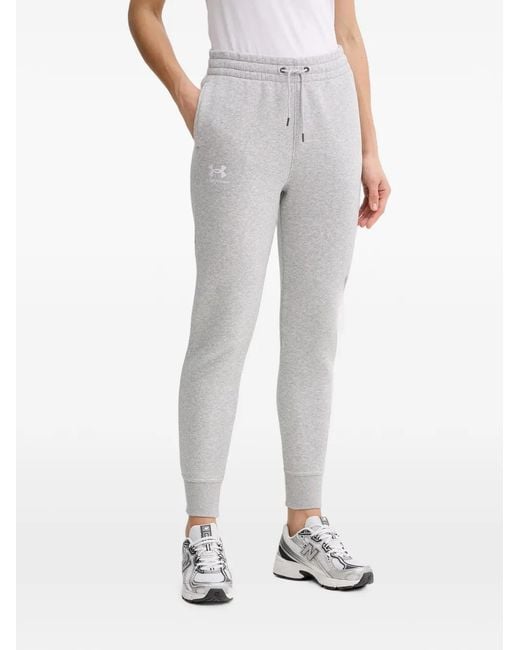 Under Armour Gray Logo-Print Drawstring Track Pants