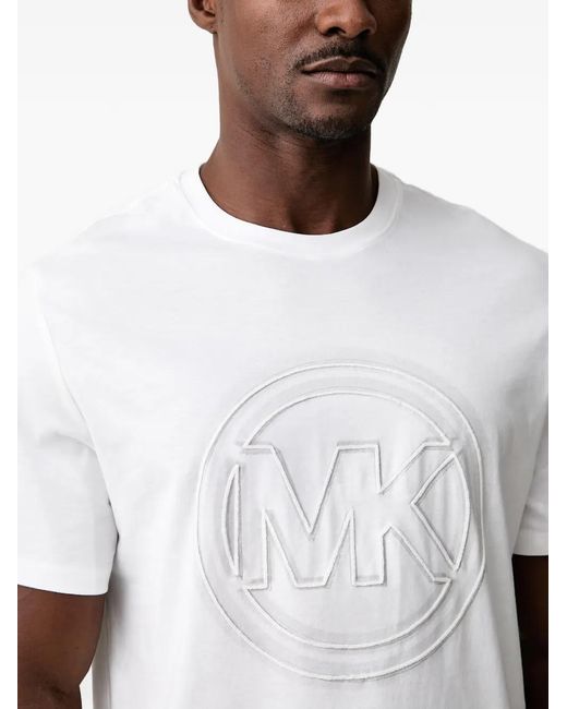 Michael Kors White Logo-Charm Cotton Jersey T-Shirt for men