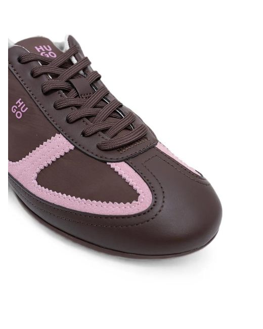HUGO Purple Contrast-Trim Panelled Sneakers