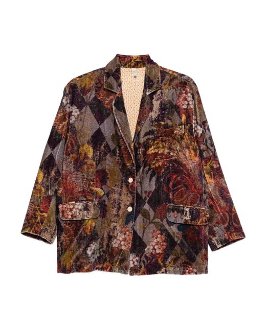 Blazer À Fleurs Imprimées Yavi en coloris Brown