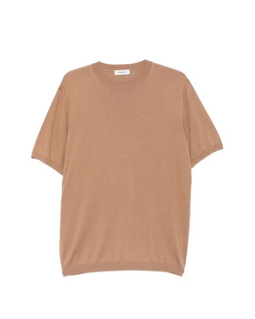 Kangra Natural Fine-Knit Crew-Neck T-Shirt for men