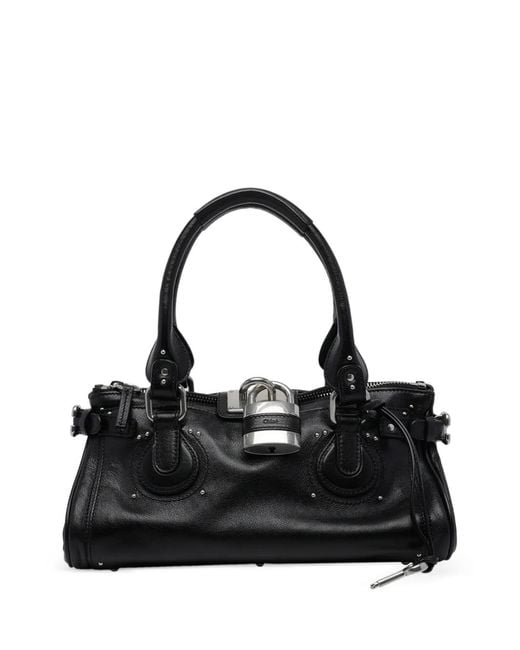 Chloé Black Paddington Leather Shoulder Bag