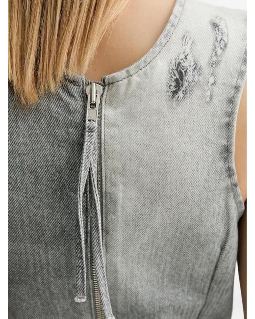 Won Hundred Gray Allegra Distressed Zip Dress