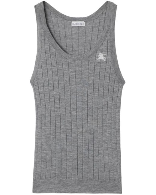 Burberry Gray Ekd Intarsia-logo Cashmere Vest