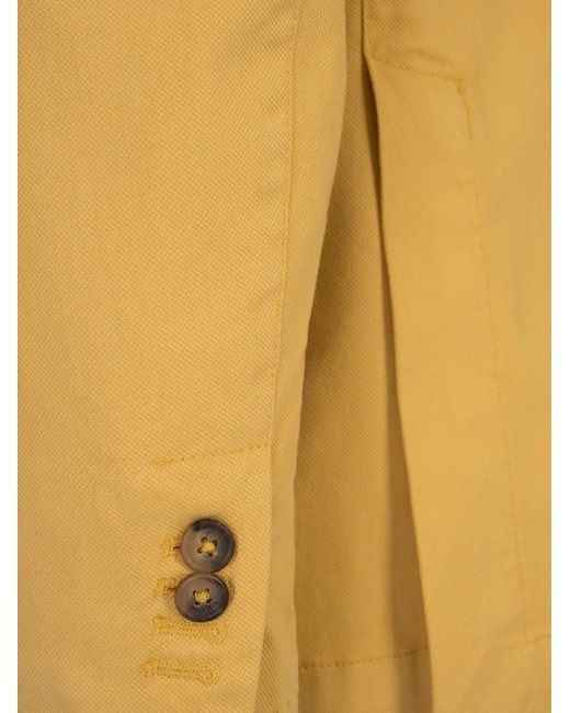 RUSSO CAPRI Yellow Oxford Button Blazer for men