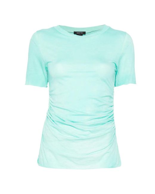 Avant Toi Blue Draped-Detail T-Shirt