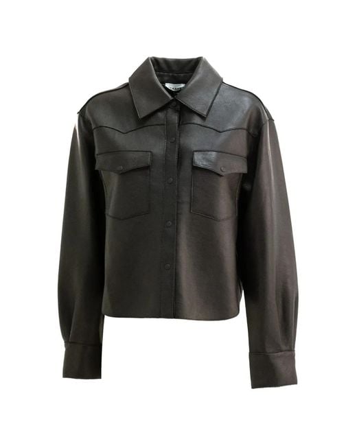 P.A.R.O.S.H. Black Western-Yoke Leather Shirt