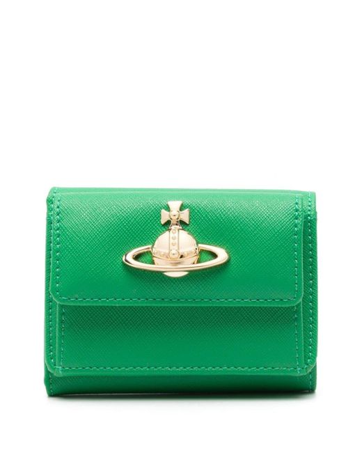 Vivienne Westwood Green Orb Bi-fold Wallet