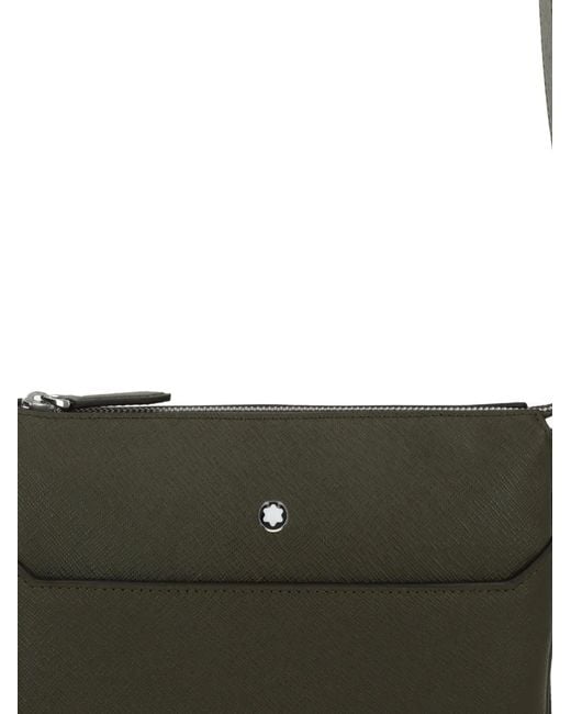 Montblanc White Leather Messenger Bag for men