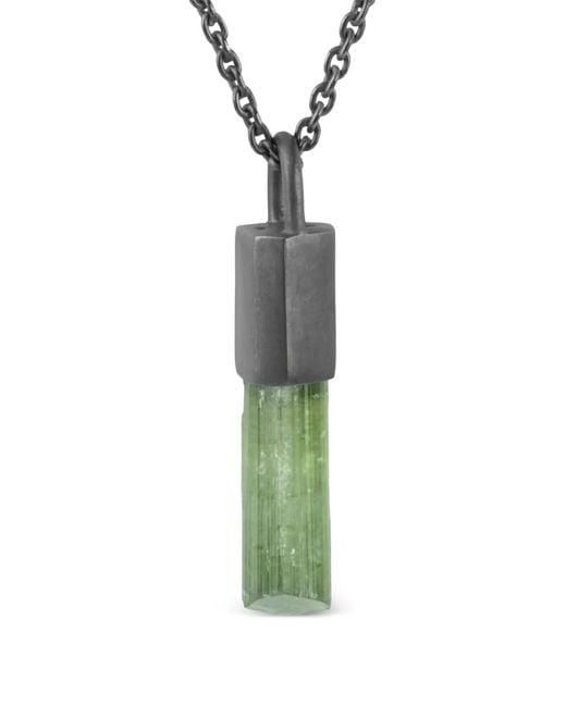 Parts Of 4 Green Oxidised Sterling Talisman Tourmaline Necklace