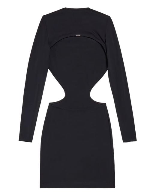 Balenciaga Blue Cut-Out Long-Sleeved Minidress