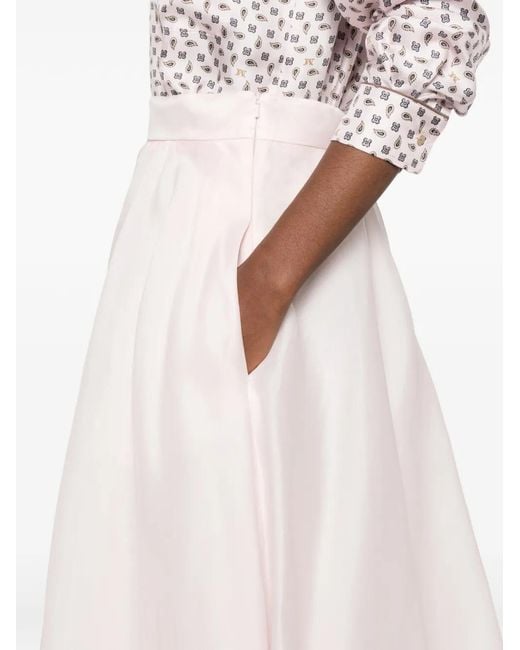 Max Mara Pink Silk A-Line Skirt