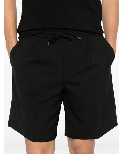 Briglia 1949 Black Pleated Drawstring Shorts for men