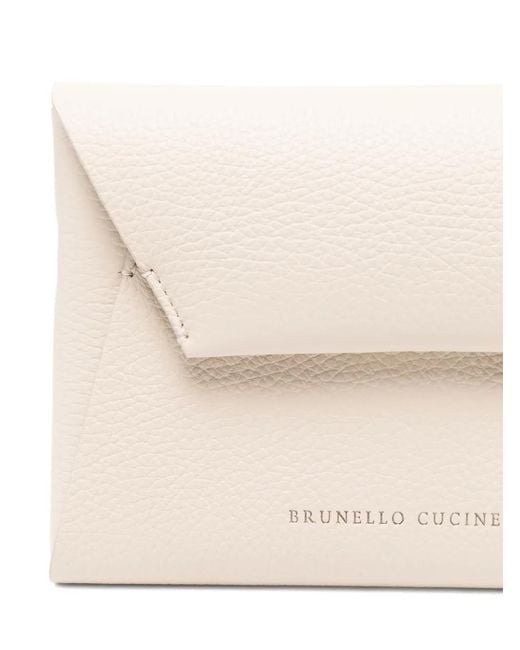 Brunello Cucinelli Natural Envelope Chain-Strap Mini Bag