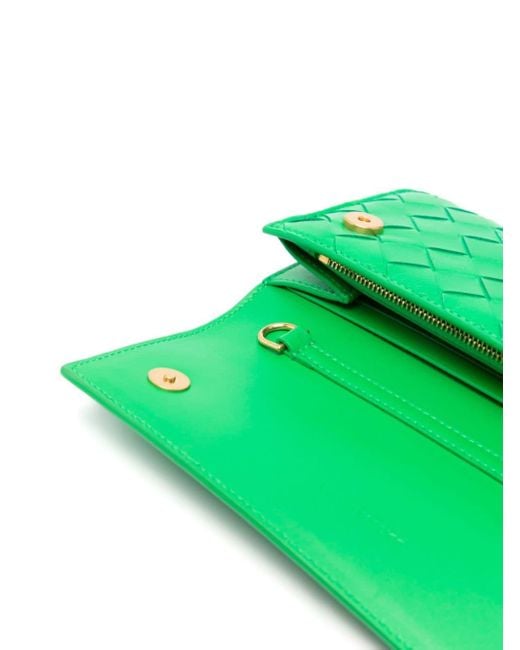 Bandolera de tejido intrecciato Bottega Veneta de color Green