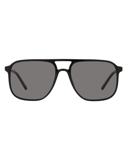 Dolce & Gabbana Gray Thin Profile Square-Frame Sunglasses for men